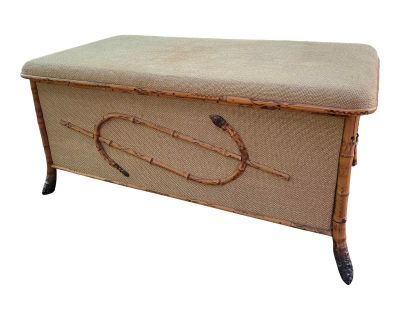 Antique Bamboo Storage Bench/Trunk