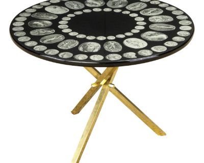 Cammei' Silver Cameos Motif Side Table by Piero Fornasetti, Signed