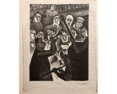 Jerome KaplanThe Critic or Nick's 1947 Lithograph Jazz Band, 1947