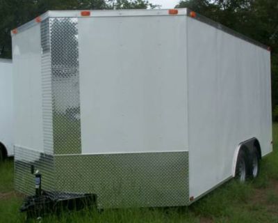 NEW 8.5X24 RED ENCLOSED CARGO TRAILER / CAR HAULER