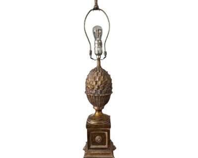 Measures: 28.25 tall including finial 20.5 tall without finial 6.5 wide 6.5 deep. Dimensions 6.5 W 6.5 D 28.25 L Styles Neoclassical Lamp Shade Not Included Brand Fine Art Lamps Period Late 20th Century Country of Origin United States Item Type Vintage, Antique or Pre-owned Shop Sustainably with Chairish Materials Resin Condition Good Condition, Original Condition Unaltered, Some Imperfections ...