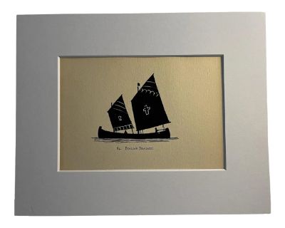 1929 Italian Bragazzi Ship Silhouette Print