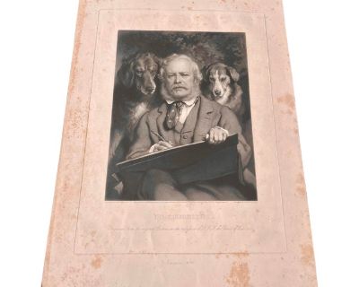 Engraving Sir Edwin Landseer “Landseer and His Connoisseur’s