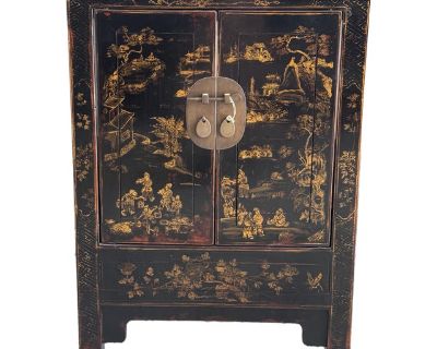 Late 18th Century Chinese Antique Painted Side Cabinet