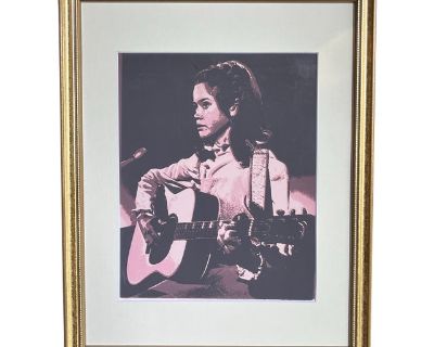 Vintage Expressionist Figurative Lithograph Female Guitar Player by Cathal Brendan O'Toole