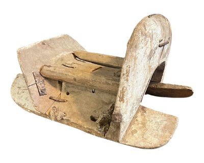 Early 20th Century Primitive Hand-Made Wooden Burro Saddle
