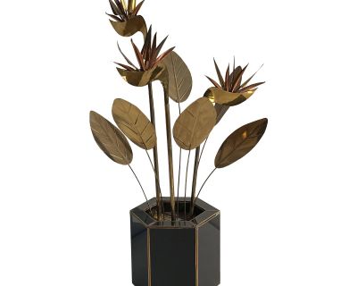 Bird of Paradise Brutalist Brass Sculpture Style of Curtis Jere