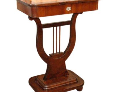 1910s Art Nouveau Lyre Based Mahogany Side Table