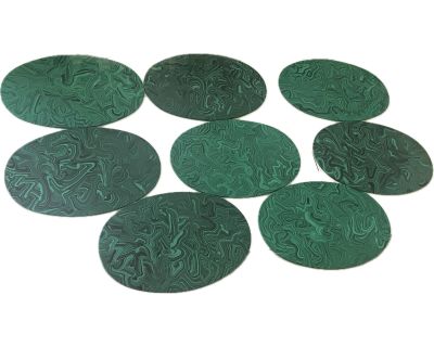 Malachite Placemats by Imperial Stone, Original Label, Set of 8