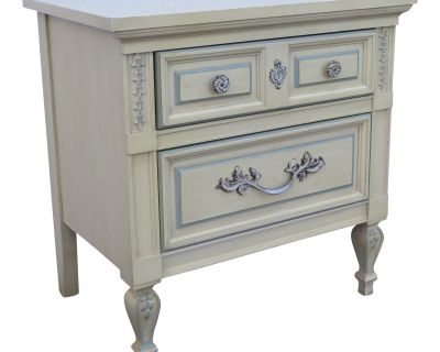 Dixie French Shabby Chic Painted Nightstand Side End Bedside Table