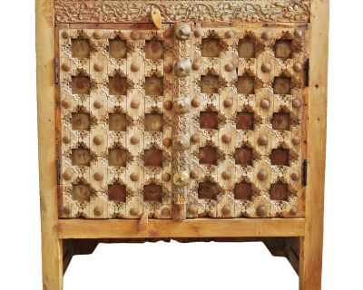Mid 20th Century Vintage Rustic Old Door Side Cabinet
