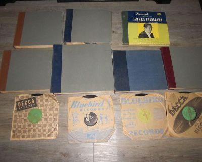 Seven folders of 78 lp Records