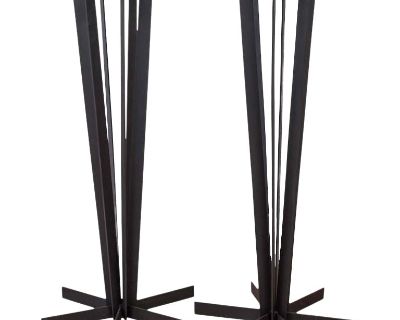 Sculptural and Tall Wrought Iron Plant Stands - A Pair
