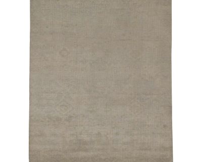 Oushak Hand-Knotted Wool Gray Area Rug - 7'9" X 9'9"
