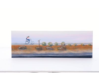 "Tiburon Bike Path" Contemporary Impressionist Style Figurative Painting