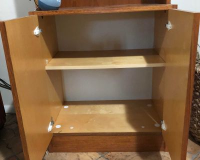 Danish style cabinet with upper bookcase