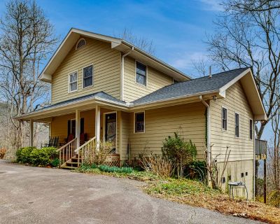 Avg / night: $164. Dog-friendly house w/ gorgeous mountain views, deck & hot tub | Located in Sylva, NC | 4.66 Stars | 3 Bed, 2.5 Bath | Pet-friendly. Dog-friendly. Max 7 guests. This dog-friendly home can be your elegant North Carolina escape! The views of the mountains are unparalleled; a dramatic wall of windows spans the house's two levels and allows natural light to flood in while you gaze...