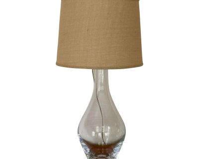 Simon Pearce Blown Glass Large Table Lamp-Warren Pattern