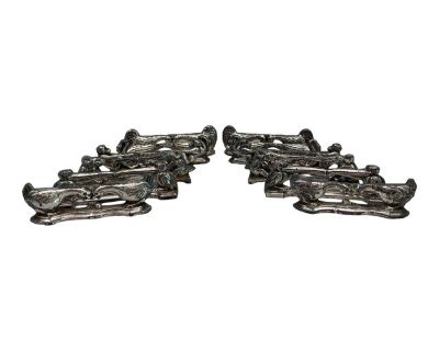 Antique Knife Rests From France: Set of 12 Argit Animal Knife Rests in the Style of Benjamin Rabier