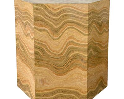 1980s Contemporary Wavy Faux Marble End Tables -Sold Separately
