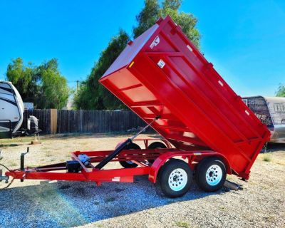 12x4 Equipment Dump Trailer Red