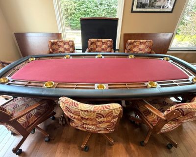 133 Convertible Dining/Poker Table with 10 Chairs