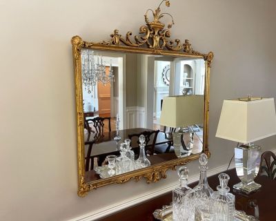 Friedman Brothers' Louis XVI Style Gold Giltwood Frame Wall Mirror, Circa 1960s