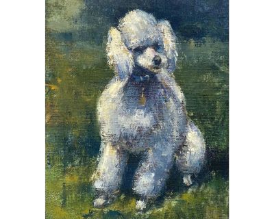 Ben Abril, Impressionist Portrait Painting of Nixon's Poodle Vicky, 1960s