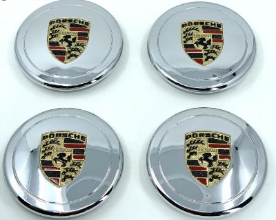 Genuine Porsche chrome and detailed center caps