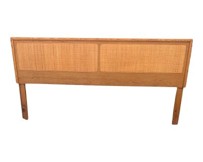 Mid 20th Century Mid-Century Modern Oak and Cane King Bed Headboard by Lane