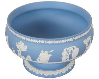 Vintage Wedgwood Jasperware Blue Imperial Sacrifice Pedestal Bowl, England
