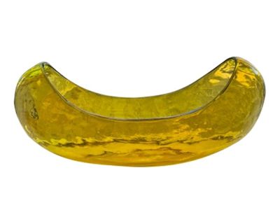 Early 20th Century Yellow Glass Canoe in the Style of Steuben Glass