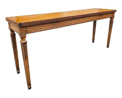 Vintage Hand Carved Hollywood Regency Style Console Convertible Dining Table