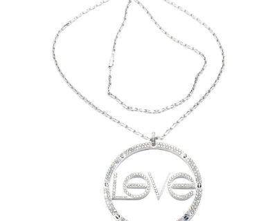 Cartier 18k White Gold Diamond Ceramic Large Love Pendant Necklace Details: Metal: 18k white gold Length: 31" Width: 3mm Weight: 83 grams Pendant: 2 3/4" without bail Stones: 279 round brilliant cut diamonds G color, VS1 clarity 8 ceramic screws Hallmarks: Cartier 750 289XXX(serial number has been omitted) French Hallmarks. Styles Contemporary Primary Stone Creation Natural Primary Stone Diamon...