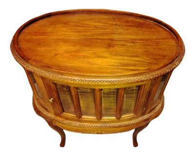 20th Century Georgian Style Mahogany Tea Chocolate Table Curio Vitrine Display Cabinet Tray