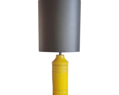 Yellow Ceramic Table Lamp by Bitossi C. Italy 1960s