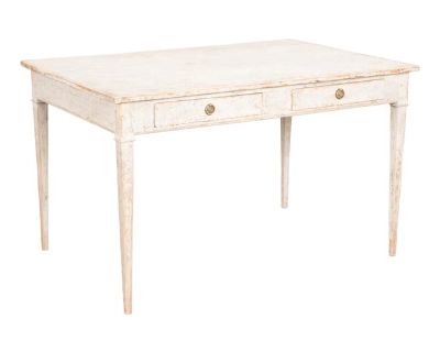 Mid 19th Century Swedish Gray Pine Partner's Desk Writing Table