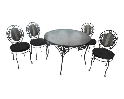 Vintage 1960's Russell Woodard Wrought Iron Patio Set