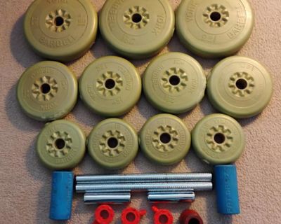 A variety of weights for weight-lifting