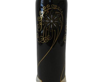 Vintage Fraureuth Saxony Hand Painted Art Deco "Rocket Ship" Vase With Gold Accented Floral Pattern