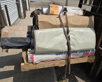 Pallet of plastic sheating