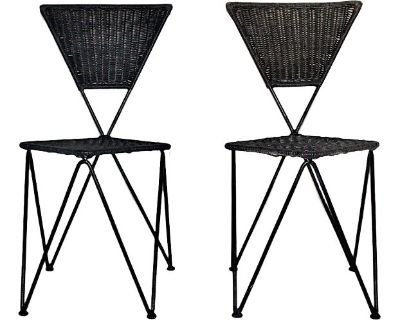 Mid-Century Modern Wicker Chairs from Sonett, Vienna, 1950s, Set of 2