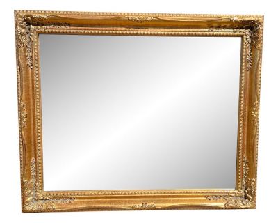 Vintage Ornate Gold Framed Beveled Mirror