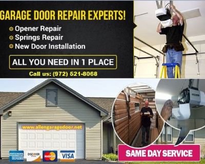 Call (972) 521-8068 for Garage Door Automatic Gate Repair $25.95 | Allen, 75071 TX