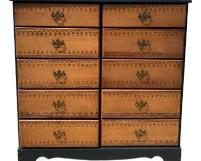 Vintage Tall Dresser Wood Chest of Drawers