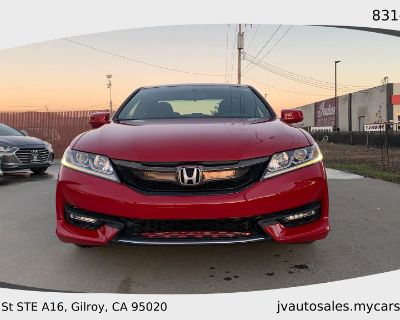Mileage: 95,547. Year: 2016. Make: Honda. Model: Accord. Trim: EX Coupe 2D. Auto, CVT w/Sport Mode transmission. Exterior: Red. Interior: Daytime Running Lights, AM/FM Stereo, Stability Control, Honda LaneWatch, Keyless Start, CD/MP3 (Single Disc), 4-Cyl i-VTEC 2.4 Liter, Power Trunk Release, Traction Control, Rear Spoiler, Power Door Locks, Moon Roof, Fog Lights, Alloy Wheels, Power Steering, ...
