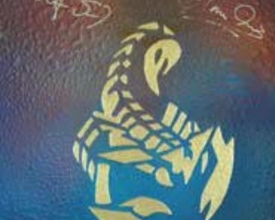 Authentic Scorpions Band Signed Acrylic Painting for Sale