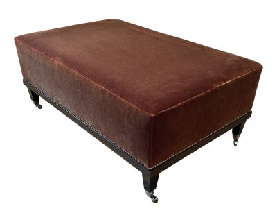 Oversized Mohair Ottoman on Casters