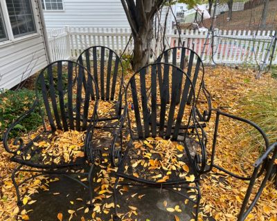 BY: Set of Four Wrought Iron Patio Chairs