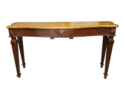 Late 20th Century Maitland Smith Mahogany Leather Top Console Table